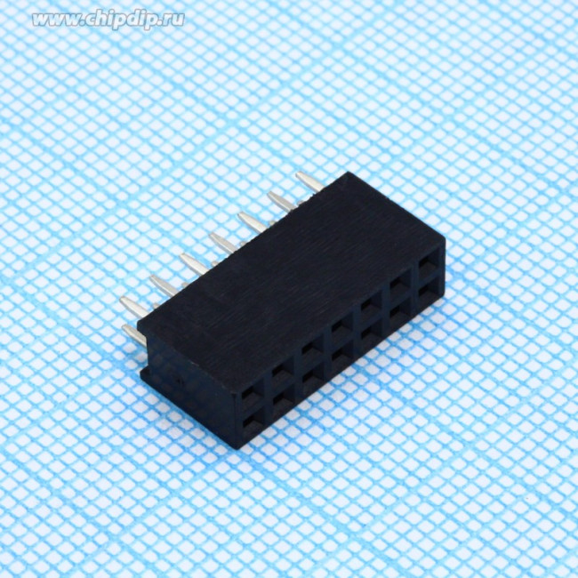 ZL262-14DG, Гнездо штыревое "мама" PIN 14 прямой 2,54мм THT 2x7