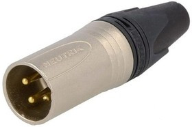 NC3MXX-EMC, Вилка, XLR, "папа", PIN: 3, прямой, экранированный, на провод, пайка