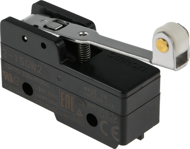 Z-15GW2 OMI, Микропереключатель, прецизионный, Стандартный, Петлевой Роликовый Рычаг, SPDT Z-15GW2 OMI, Микропереключатель, прецизионный, Стандартный, Петлевой Роликовый Рычаг, SPDT