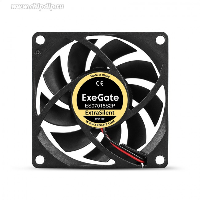 EX295230RUS, Вентилятор 12В DC ExeGate ExtraSilent ES07015S2P (70x70x15 мм, Sleeve bearing (подшипник скольжения), 2pin, 2000RPM, 18dBA) EX295230RUS, Вентилятор 12В DC ExeGate ExtraSilent ES07015S2P (70x70x15 мм, Sleeve bearing (подшипник скольжения), 2pin, 2000RPM, 18dBA)