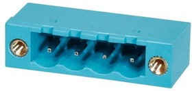 TBP01R1W-508-04BE, Pluggable Terminal Blocks Terminal block, pluggable, w screw lock, 5.08, receptical, 4 pole, blue