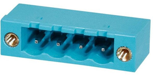 TBP01R1W-508-04BE, Pluggable Terminal Blocks Terminal block, pluggable, w screw lock, 5.08, receptical, 4 pole, blue