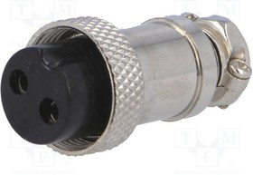 MIC322, Вилка, микрофонная, "мама", PIN: 2, на провод, прямой