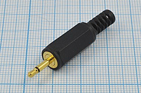 Штекер Audio Jack моно 2.5мм на кабель; №2785 штек 2,5моно\2C[Au]\каб \пл хвост\\