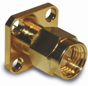 132140, RF Connectors / Coaxial Connectors SMA PANEL MOUNT PLUG 4 HOLE