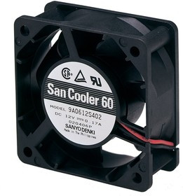 9A0612S4011, 9A Series Axial Fan, 12 V dc, DC Operation, 39.1m³/h, 2.04W, 170mA Max, 60 x 60 x 25mm
