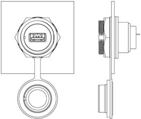 D24295-WA, HDMI, Displayport &amp; DVI Connectors Data-Con-X IP68 Cap w/ Washer Large