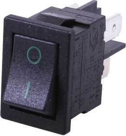 H8550XBAAC, Клавишный переключатель, Выкл.-Вкл., DPST, Без Подсветки, Панель, Черный, Серия 8500