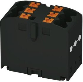 PTFIX 6X2,5 BK, Клеммная колодка с перегородкой в панель, черный, 24 А, 500 В, 6-полюсный, 3, Вставной, 12 AWG
