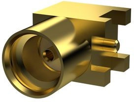 PCB.MMCXFRAJ.A, RF Connector, MMCX, Brass, Socket, Right Angle, 50Ohm, Soldering