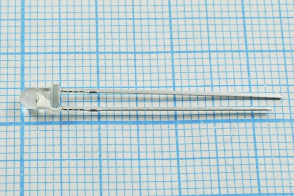 Светодиод 3 x 5, красный, 1500 мкд, угол 50, цвет линзы: прозрачный, SL-336URCSH-C143