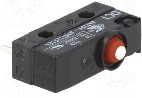 DC1C-H1AA, Микропереключатель SNAP ACTION, SPDT, 6A/250ВAC, ON-(ON), Пол: 2
