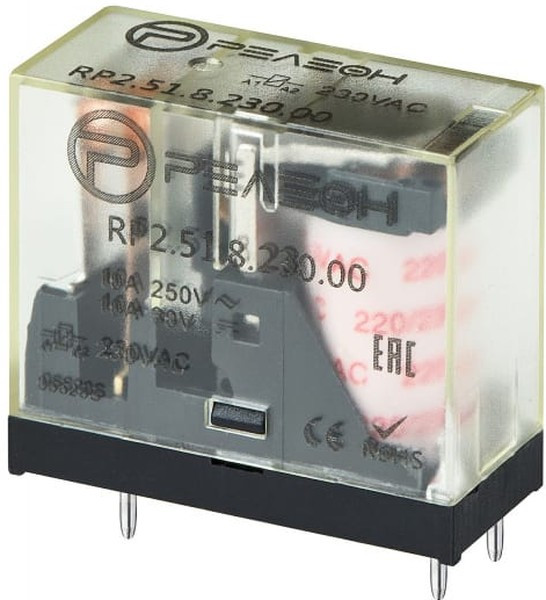 Releon Миниатюрное промежуточное реле; 1 перекидной контакт 10А (~ 230В AC) RP251823000 Releon Миниатюрное промежуточное реле; 1 перекидной контакт 10А (~ 230В AC) RP251823000