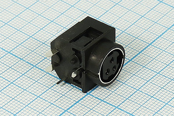 Гнездо питания на три контакта MP-3, угловое, на плату; №10647 гн пит DC MP-3F\3P1C\\плат\угл\