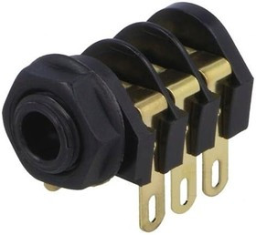 CL12207, Гнездо; Jack 6,35мм; "мама"; stereo; с тройным выключателем