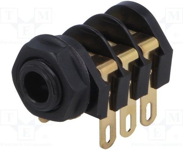 CL12207, Гнездо; Jack 6,35мм; "мама"; stereo; с тройным выключателем