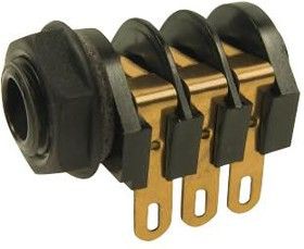 CL12207, Гнездо; Jack 6,35мм; "мама"; stereo; с тройным выключателем