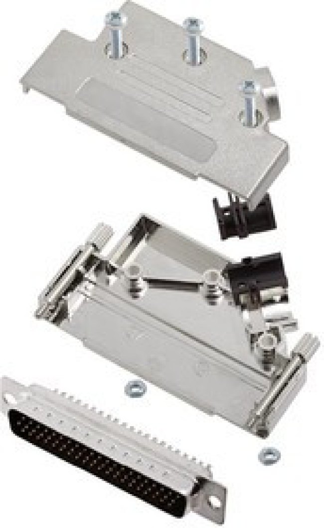 L17D45PK-M-37+L717HDC62P, Разъем D Sub, With Backshell, HD62, High Density, Штекер, D45PK-M, 62 контакт(-ов), DC, Пайка