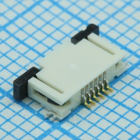 527450697, Соединитель FPC 6 контактов шаг 0.5мм угловой SMD лента на катушке