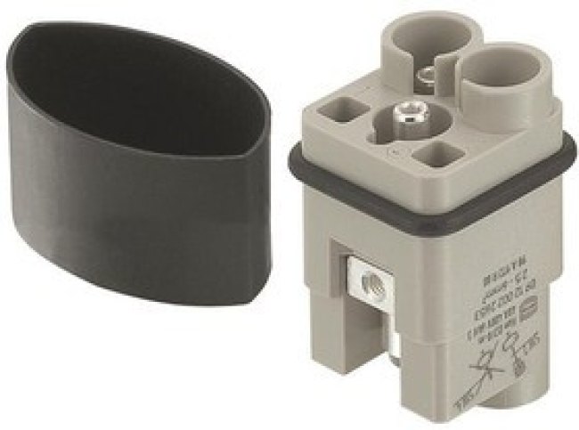 09120022654, Heavy Duty Power Connector Insert, 40A, Male, Han Q Series, 2 Contacts 09120022654, Heavy Duty Power Connector Insert, 40A, Male, Han Q Series, 2 Contacts