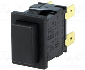 H8350ABBB, Switch Push Button ON OFF DPST Rectangular Button 16A 250VAC Quick Connect Panel Mount