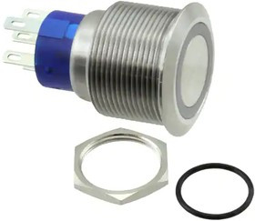 AV2210E612Q04, Pushbutton Switches AV22 SPM 3A MOVE RING LED GREEN 12V