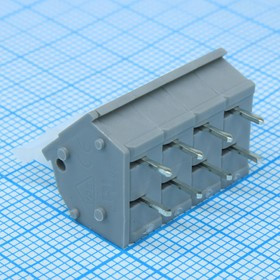 DG243-5.0-04P-11-00A(H), Пружинный клеммник на печатную плату 4 контакта. Серия DG243-5.0 DG243-5.0-04P-11-00A(H), Пружинный клеммник на печатную плату 4 контакта. Серия DG243-5.0