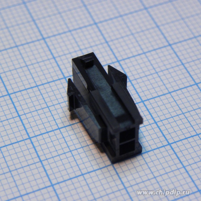 43020-0200, Корпус разъема, двухрядный, монтаж в панель, Серия Micro-Fit 3.0, Штекер, 2 вывод(-ов), 3 мм