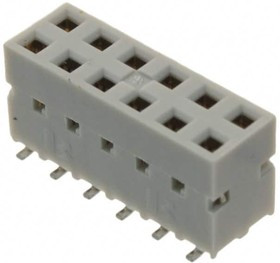 89898-306LF, Conn Socket Strip RCP 12 POS 2.54mm Solder ST SMD Dubox® Tube