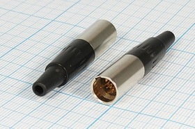 Разъем микрофонный miniXLR вилка, контакты 5P, монтаж на кабель, B8.5, MC980-5P