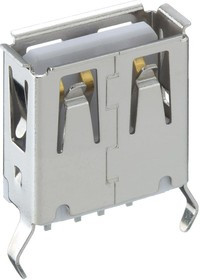 2410 11, USB 2.0 Chassis Socket Type A Upright Version For Printed Circuit Boards