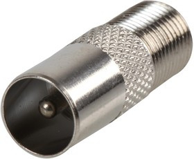 PSG08511, РЧ/Коаксиальный адаптер, TV Коаксиальный, Штекер, F, Гнездо, Прямой Переходник, 50 Ом