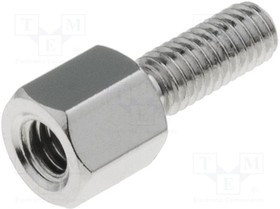 213X5, Дистанцирующая стойка с резьбой, Внутр.резьба M3, 5мм, латунь