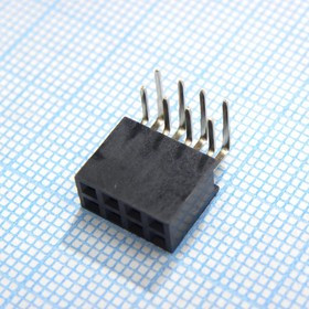 DS1024-2X4R2, (PBD-08R), Гнездо на плату 2.54мм DS1024-2X4R2, (PBD-08R), Гнездо на плату 2.54мм