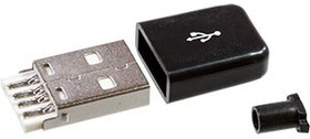 USB AM черный пластиковый кожух, USB AM черный