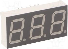 KW3-567AVB, Дисплей: LED, 7-сегментный, 14,2мм, 0,56", II.зн: 3, красный, анод