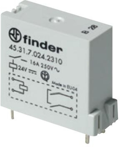 453170240310, Реле питания, SPST-NO, 24 В DC, 16 А, 45 Series, Сквозное Отверстие