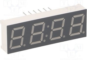 KW4-391AGA, Дисплей: LED, 7-сегментный, 9,9мм, 0,39", II.зн: 4, желто-зеленый