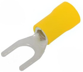 ST-096/Y, Наконечник: вилка, M6, d: 6,4мм, 4-6мм2, обжим, на провод, желтый
