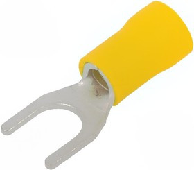 ST-096/Y, Наконечник: вилка, M6, d: 6,4мм, 4-6мм2, обжим, на провод, желтый