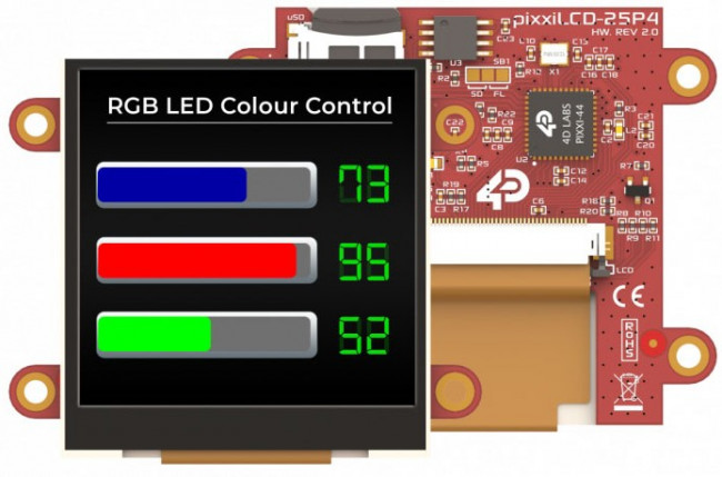 pixxiLCD-25P4, pixxiLCD-25P4 TFT LCD Colour Display, 2.5in, 240 x 240pixels