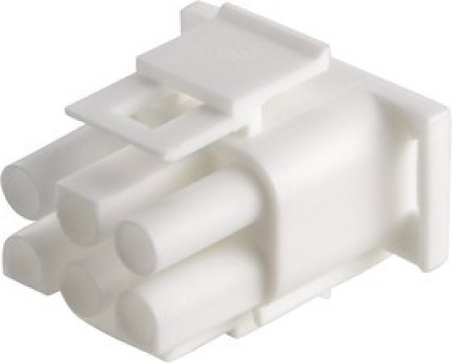 350715-4, Conn Housing PL 6 POS 6.35mm Crimp ST Cable Mount White Package 350715-4, Conn Housing PL 6 POS 6.35mm Crimp ST Cable Mount White Package