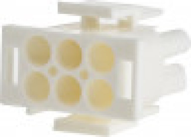 350715-4, Conn Housing PL 6 POS 6.35mm Crimp ST Cable Mount White Package 350715-4, Conn Housing PL 6 POS 6.35mm Crimp ST Cable Mount White Package
