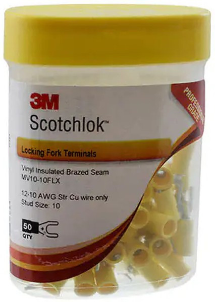 MV10-10FLX, Terminals LCKNG FORK VINYL INS BTL SS-33-10-WP