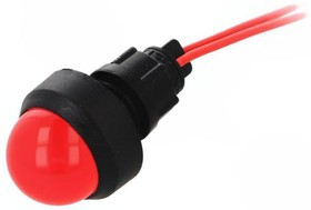 LR-D20-230AC, Индикат.лампа: LED, выпуклый, 230ВAC, Отв: d13мм, IP40, пластик