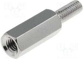 TFM-M3X8/DR214, Дистанцирующая стойка с резьбой, 8мм, Внутр.резьба: M3, латунь