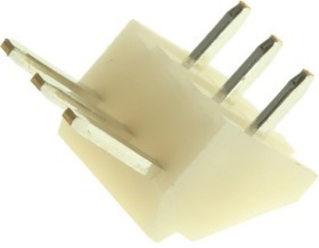 BS3P-SHF-1AA (LF)(SN), NH Series Right Angle Through Hole Pin Header, 3-Contact, 2.5mm Pitch, 1-Row, Unshrouded