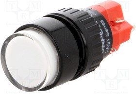 V16Y-11-W, Переключатель: кнопочный, Пол: 2, SPDT, 3A/220ВAC, 2A/24ВDC, IP40