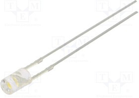 OSM5DK3HE1B-5V, LED; 3mm; white warm; 1120?1560mcd; 140°; Front: flat; 5V; -30?85°C