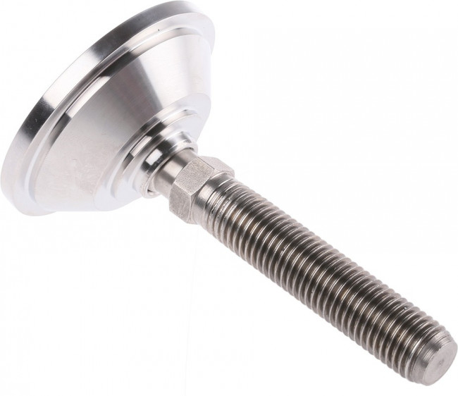 A080/016, M16 Stainless Steel Adjustable Foot, 2000kg Static Load Capacity 10° Tilt Angle